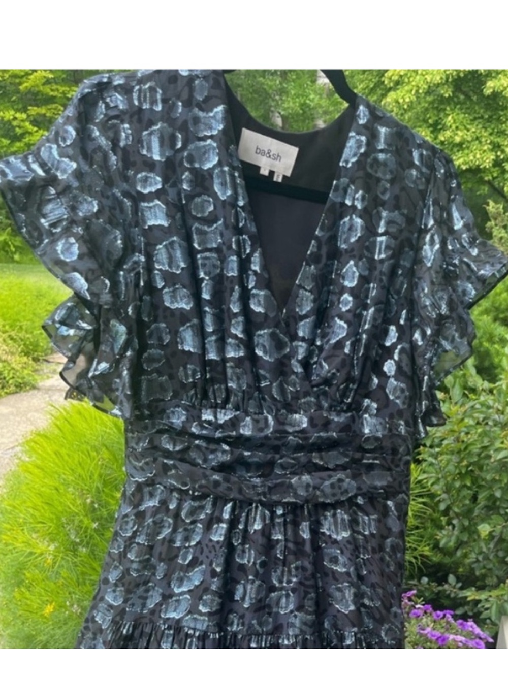 NWT BA&SH Grace Metallic Jacquard Dress Size Small - Picture 4 of 16